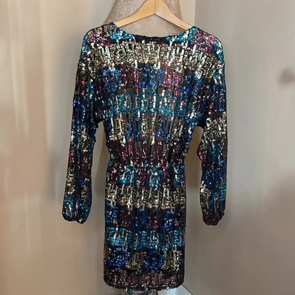 Zara Multicolor Sequence Dress Size Small - Picture 17 of 17